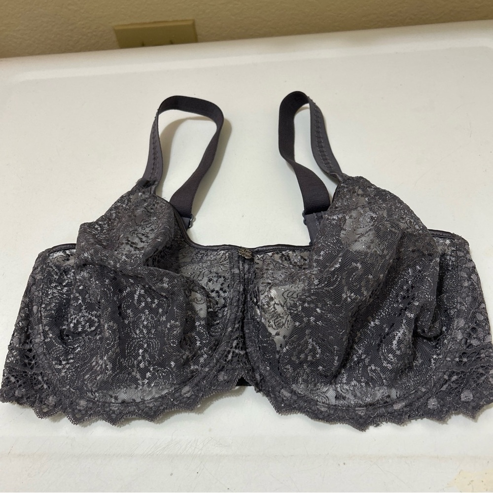 Elegant Gray Lace Bra Intimates